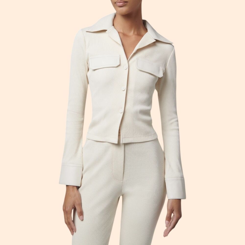 Nanushka Faux Leather Rib Shirt